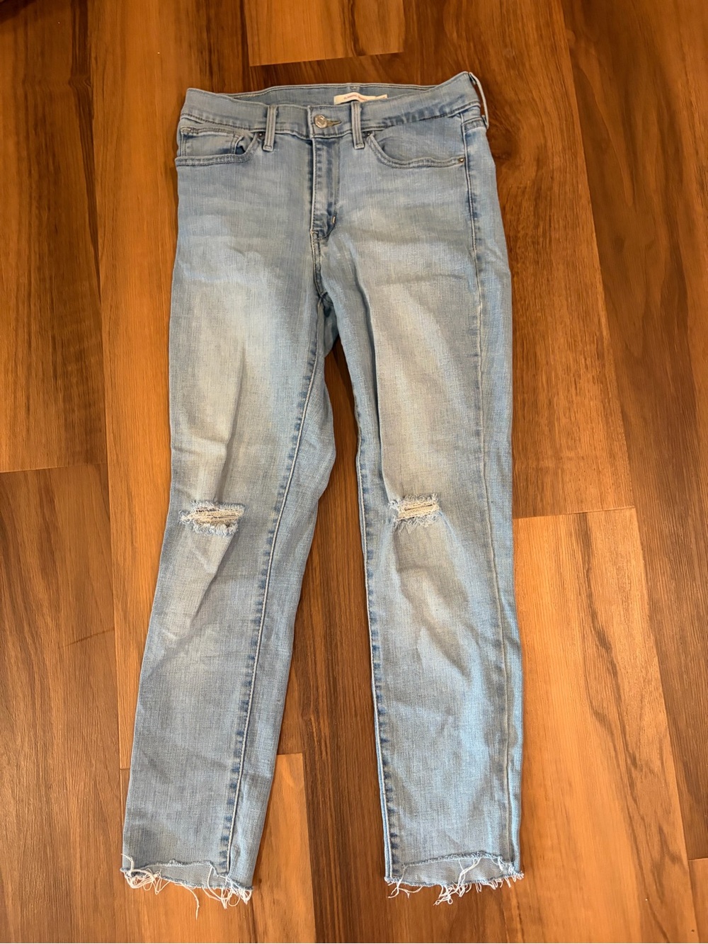 Levi's Light Blue Distressed Skinny Jeans